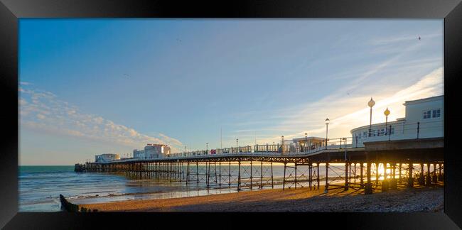 Worthing Pier Sunset Framed Print by Clive Eariss