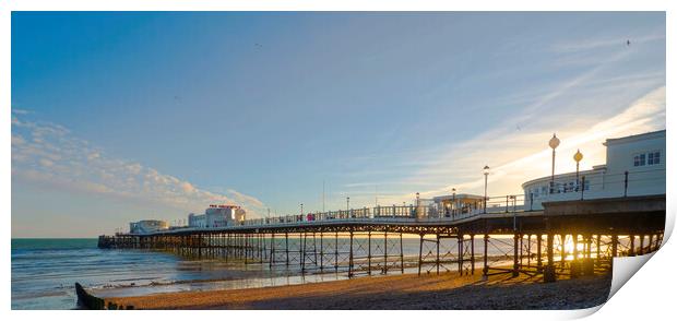 Worthing Pier Sunset Print by Clive Eariss