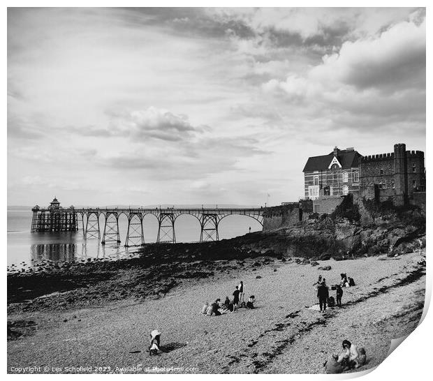 Clevedon pier Somerset  Print by Les Schofield