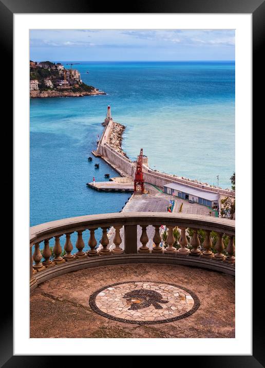 French Riviera Viewpoint Terrace To Mediterranean Sea Framed Mounted Print by Artur Bogacki