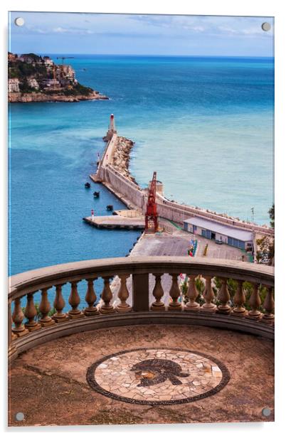 French Riviera Viewpoint Terrace To Mediterranean Sea Acrylic by Artur Bogacki