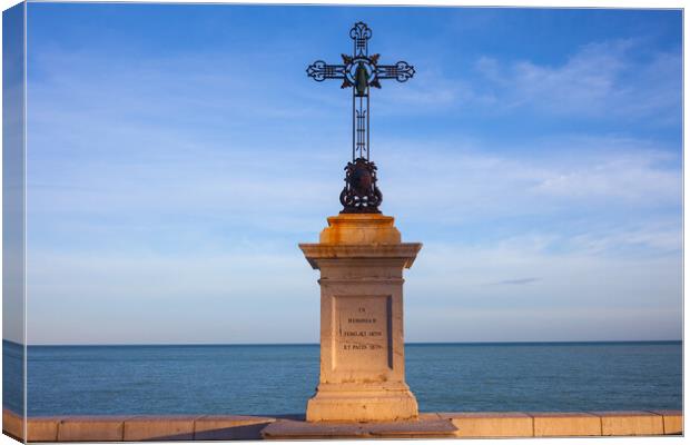 Cross by the Sea in City of Nice Canvas Print by Artur Bogacki