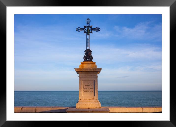 Cross by the Sea in City of Nice Framed Mounted Print by Artur Bogacki