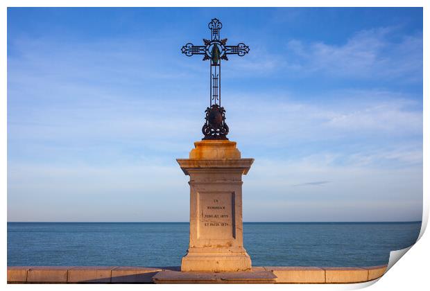 Cross by the Sea in City of Nice Print by Artur Bogacki