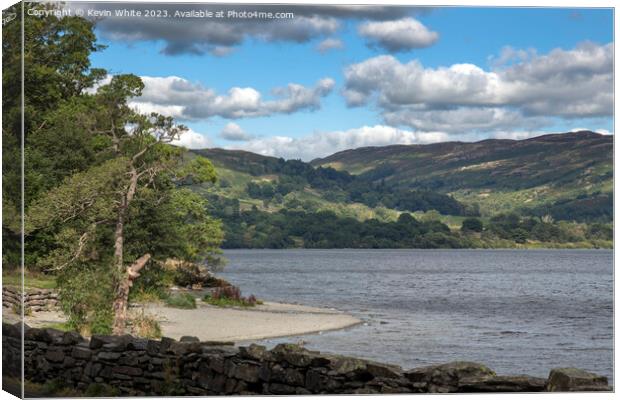 Small beach next to Ullswater Canvas Print by Kevin White