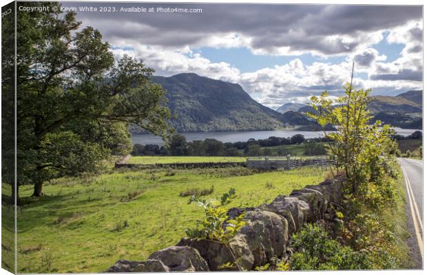 Road down to Ullswater Canvas Print by Kevin White
