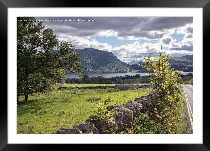Road down to Ullswater Framed Mounted Print by Kevin White