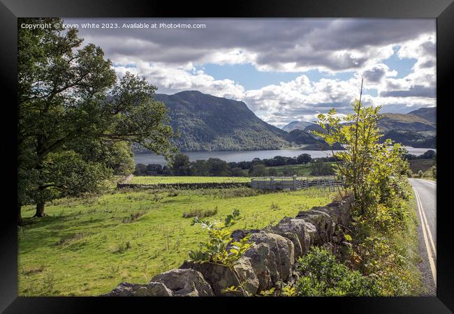 Road down to Ullswater Framed Print by Kevin White