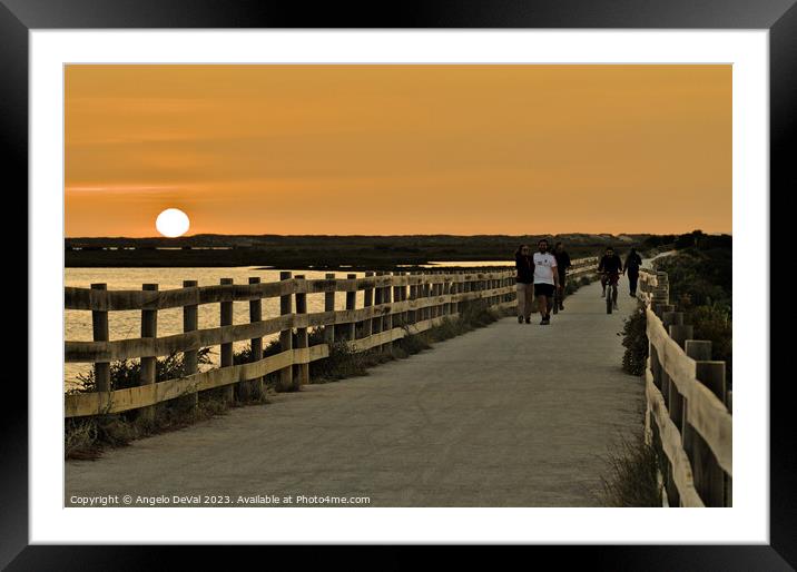 Sunset by Salinas Path in Faro Framed Mounted Print by Angelo DeVal