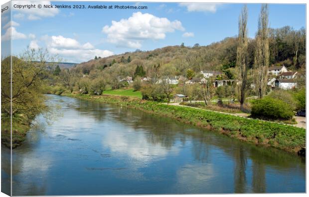 The River Wye and Brockweir Wye Valley  Canvas Print by Nick Jenkins
