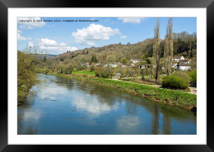 The River Wye and Brockweir Wye Valley  Framed Mounted Print by Nick Jenkins