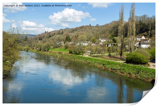 The River Wye and Brockweir Wye Valley  Print by Nick Jenkins