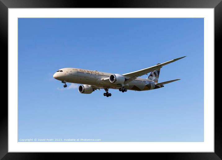 Etihad Airways Dreamliner  Framed Mounted Print by David Pyatt