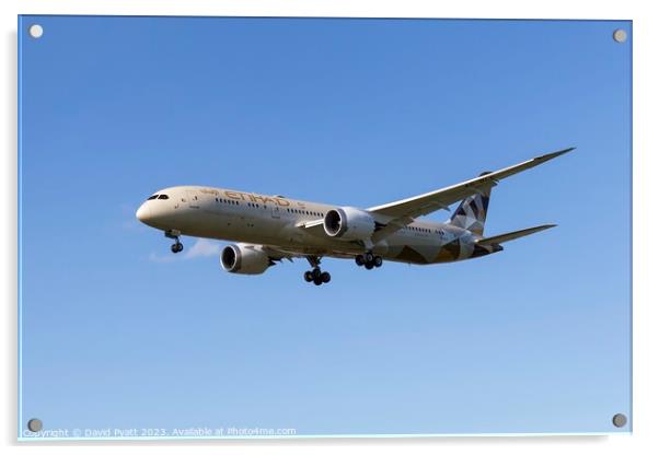 Etihad Airways Dreamliner  Acrylic by David Pyatt