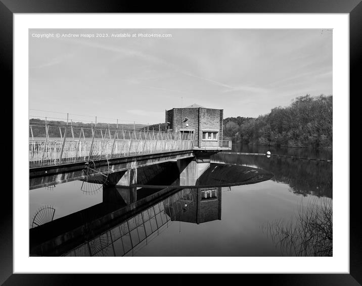 Industrial Beauty at Tittersworth Reservoir Framed Mounted Print by Andrew Heaps