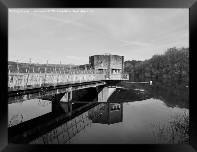 Industrial Beauty at Tittersworth Reservoir Framed Print by Andrew Heaps