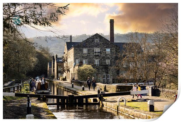 View from Black Pit Lock Hebden Bridge Print by Glen Allen