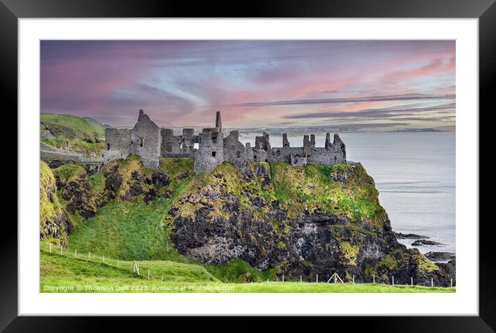 Dunluce Castle Sunset Framed Mounted Print by Thomson Duff