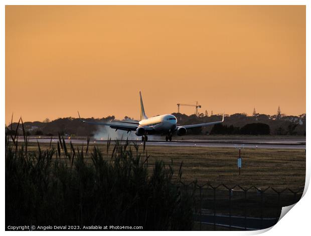 Landing Moment in Faro Airport Print by Angelo DeVal
