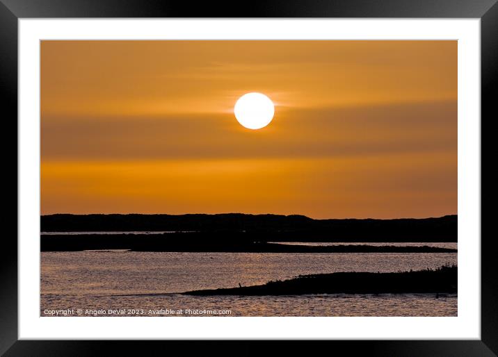 Warm Sunset in Ria Formosa - Faro Framed Mounted Print by Angelo DeVal