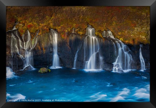 Hraunfossar waterfalls in Iceland Framed Print by Paulo Rocha