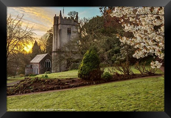 Serene Springtime at Cockington Church Framed Print by Ian Stone