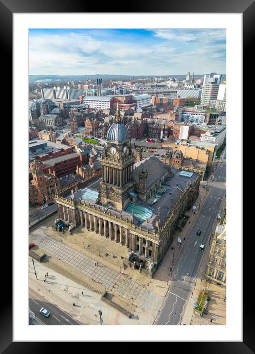 Leeds Town Hall From The Air Framed Mounted Print by Apollo Aerial Photography