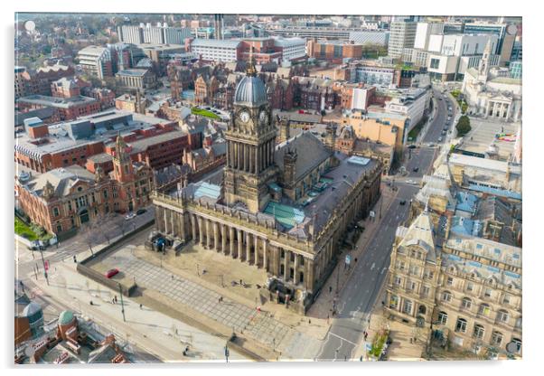 Leeds Town Hall From The Air Acrylic by Apollo Aerial Photography
