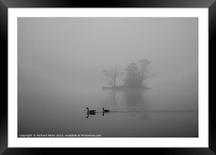 Enchanting Misty Lake Serenity Framed Mounted Print by Richard Perks