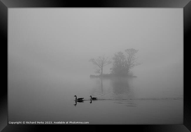 Enchanting Misty Lake Serenity Framed Print by Richard Perks