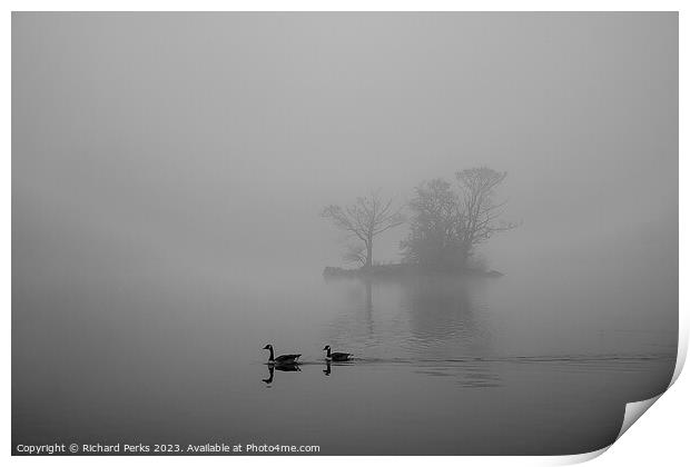 Enchanting Misty Lake Serenity Print by Richard Perks