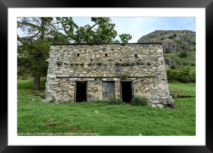 Langdale Barn Standing Tall Framed Mounted Print by Darrell Evans