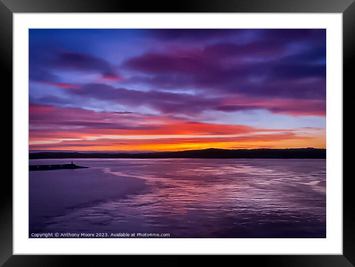 La Coruna Sunset,Spain Framed Mounted Print by Anthony Moore