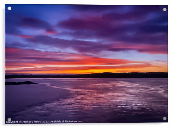 La Coruna Sunset,Spain Acrylic by Anthony Moore
