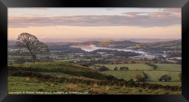 Tranquil Sunrise at The Roaches Framed Print by Steven Nokes