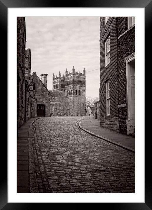 Majestic Durham Cathedral in Historic Owengate Framed Mounted Print by Rob Cole