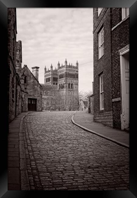 Majestic Durham Cathedral in Historic Owengate Framed Print by Rob Cole