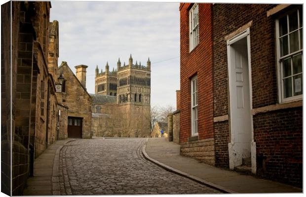 Majestic Durham Cathedral in historic Owengate Canvas Print by Rob Cole