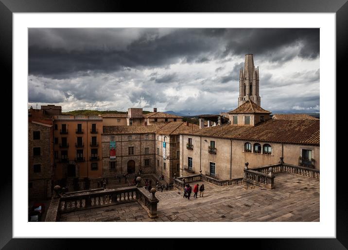 Old Town of Girona Framed Mounted Print by Artur Bogacki