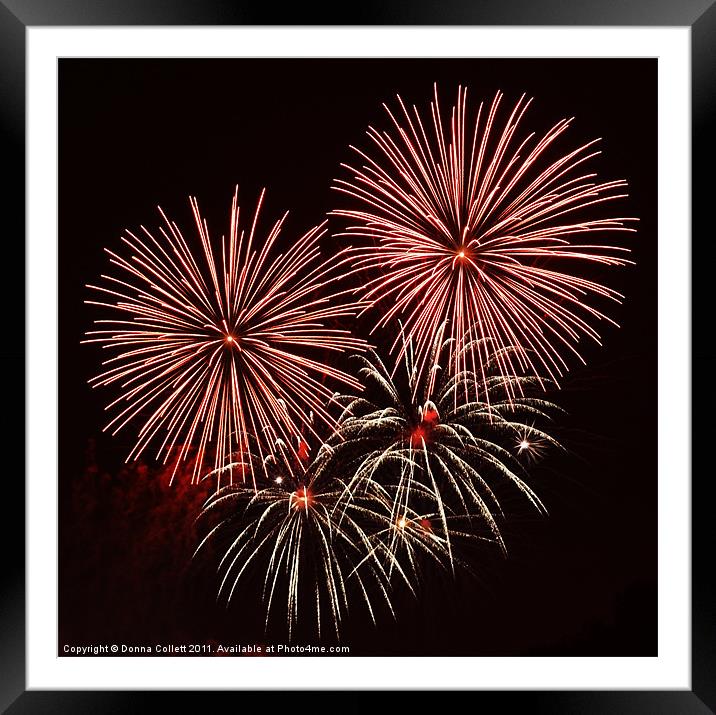 Red Bursts Framed Mounted Print by Donna Collett