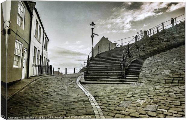At the fork in the road - Whitby Canvas Print by Richard Perks
