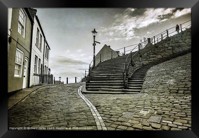 At the fork in the road - Whitby Framed Print by Richard Perks