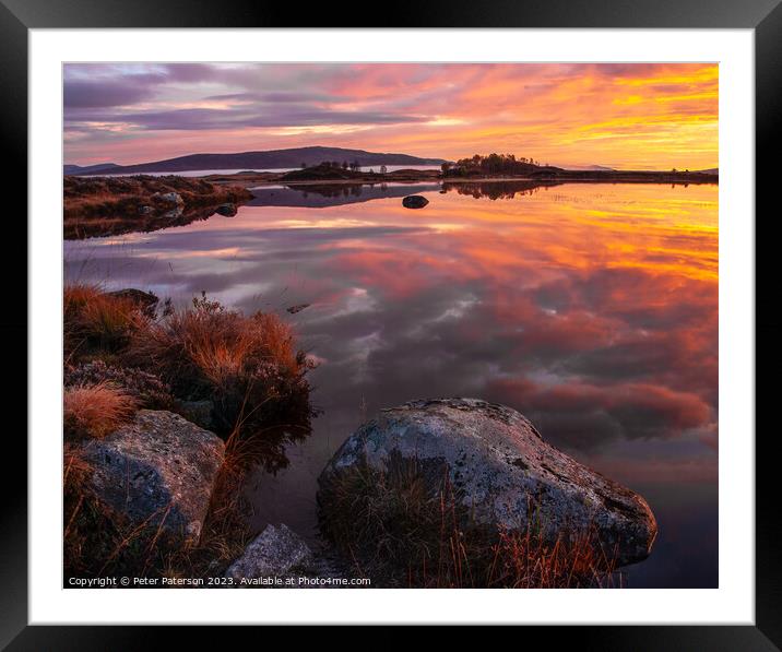 Sunrise over Loch Ba Rannoch Moor Framed Mounted Print by Peter Paterson