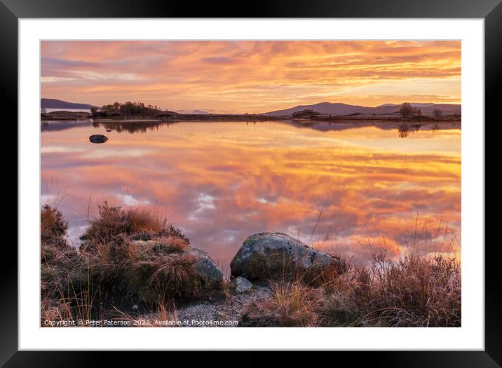 Sunrise over Loch Ba 2 Framed Mounted Print by Peter Paterson