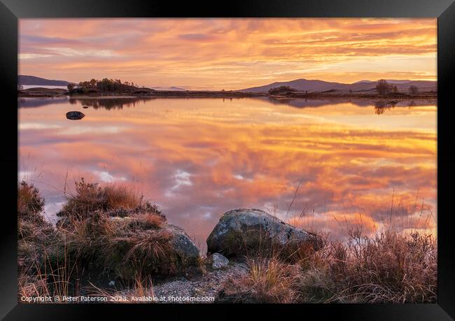 Sunrise over Loch Ba 2 Framed Print by Peter Paterson