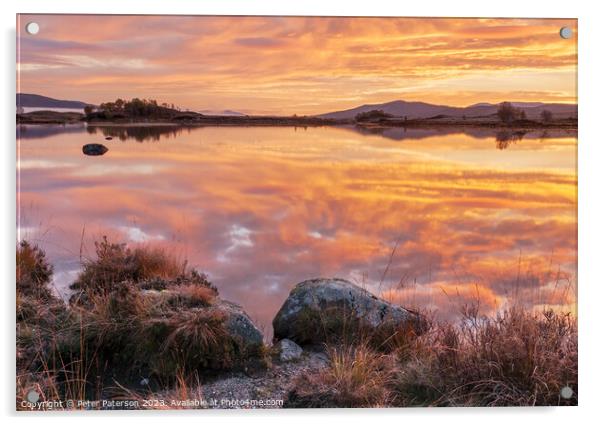 Sunrise over Loch Ba 2 Acrylic by Peter Paterson