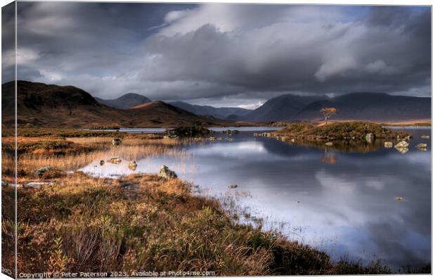 Lochan Nah Achlaise in ASutumn Canvas Print by Peter Paterson
