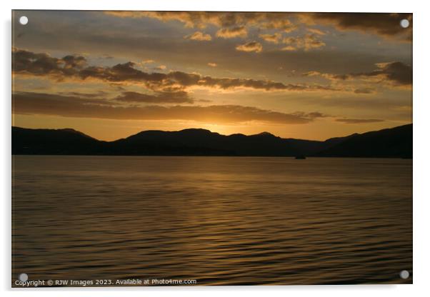 Golden Sunset over Argyll Acrylic by RJW Images