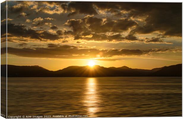 Golden Hour in Argyll Canvas Print by RJW Images