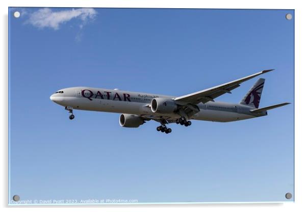 Qatar Airways Boeing Boeing 777 Acrylic by David Pyatt